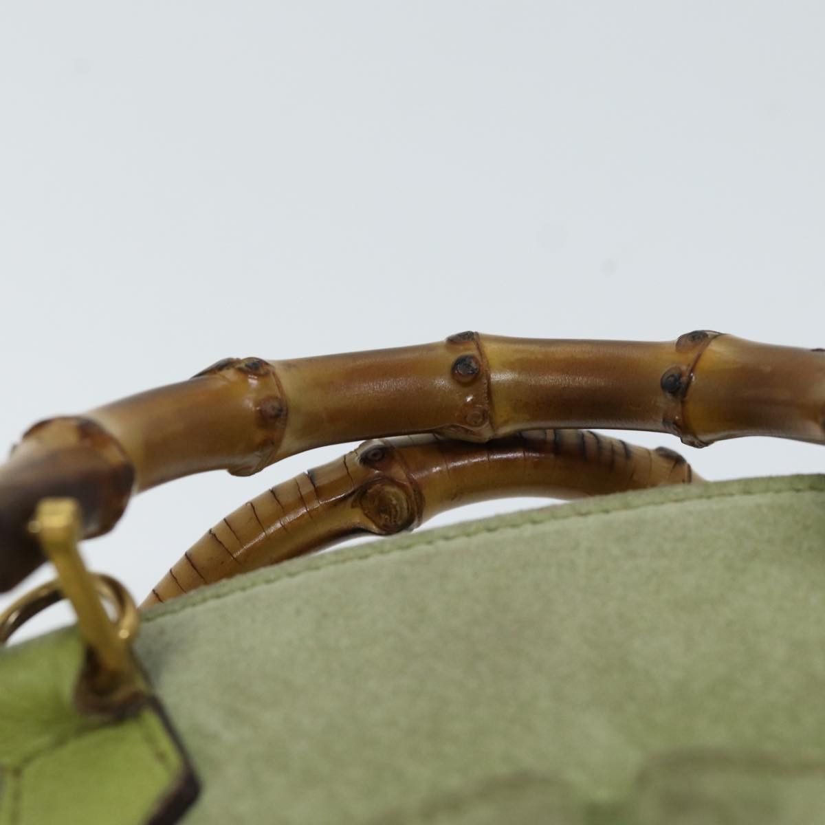 Gucci Bamboo Green Suede Handbag (Pre-Owned) Size ONE SIZE - 13 Thumbnail