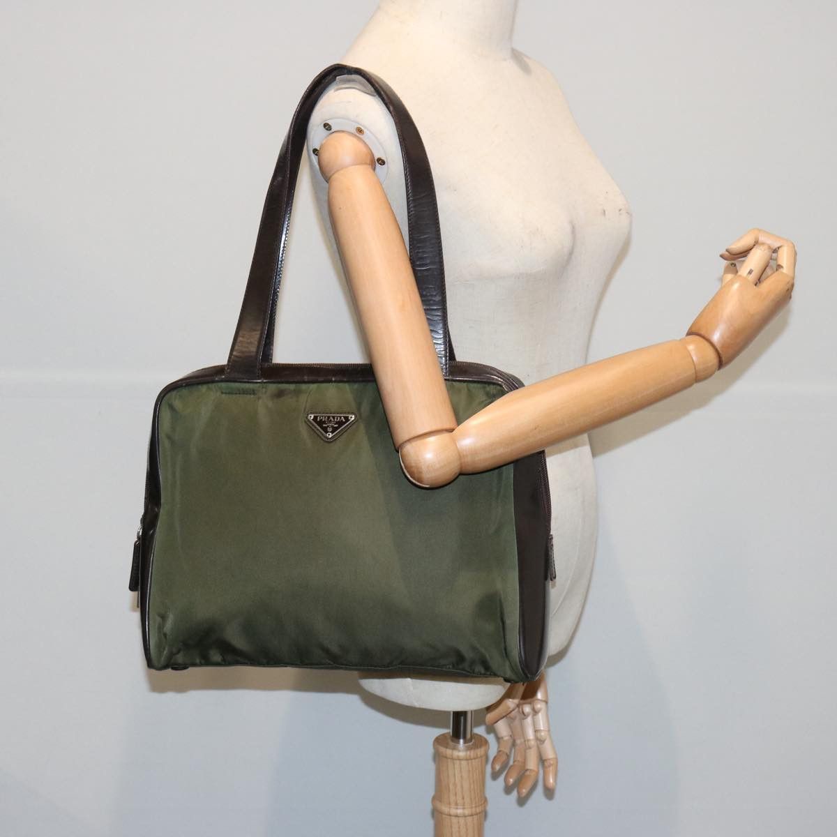 Prada Green Synthetic Tote Bag (Pre-Owned) Size ONE SIZE - 7 Thumbnail