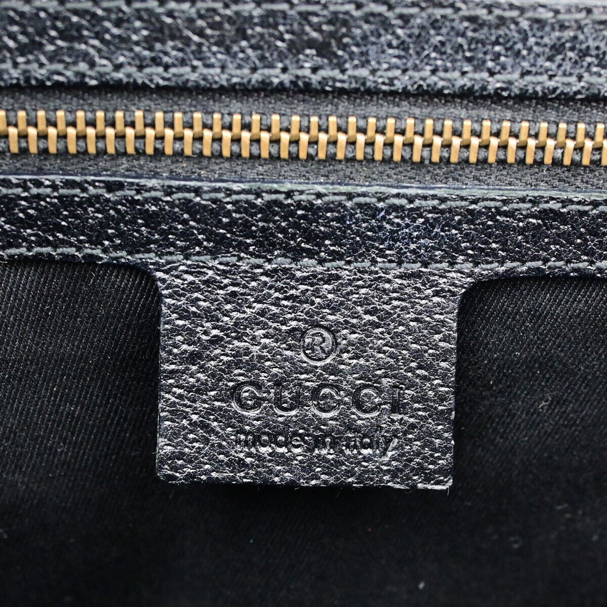 Gucci Logo Black Canvas Handbag (Pre-Owned) Size ONE SIZE - 10 Thumbnail