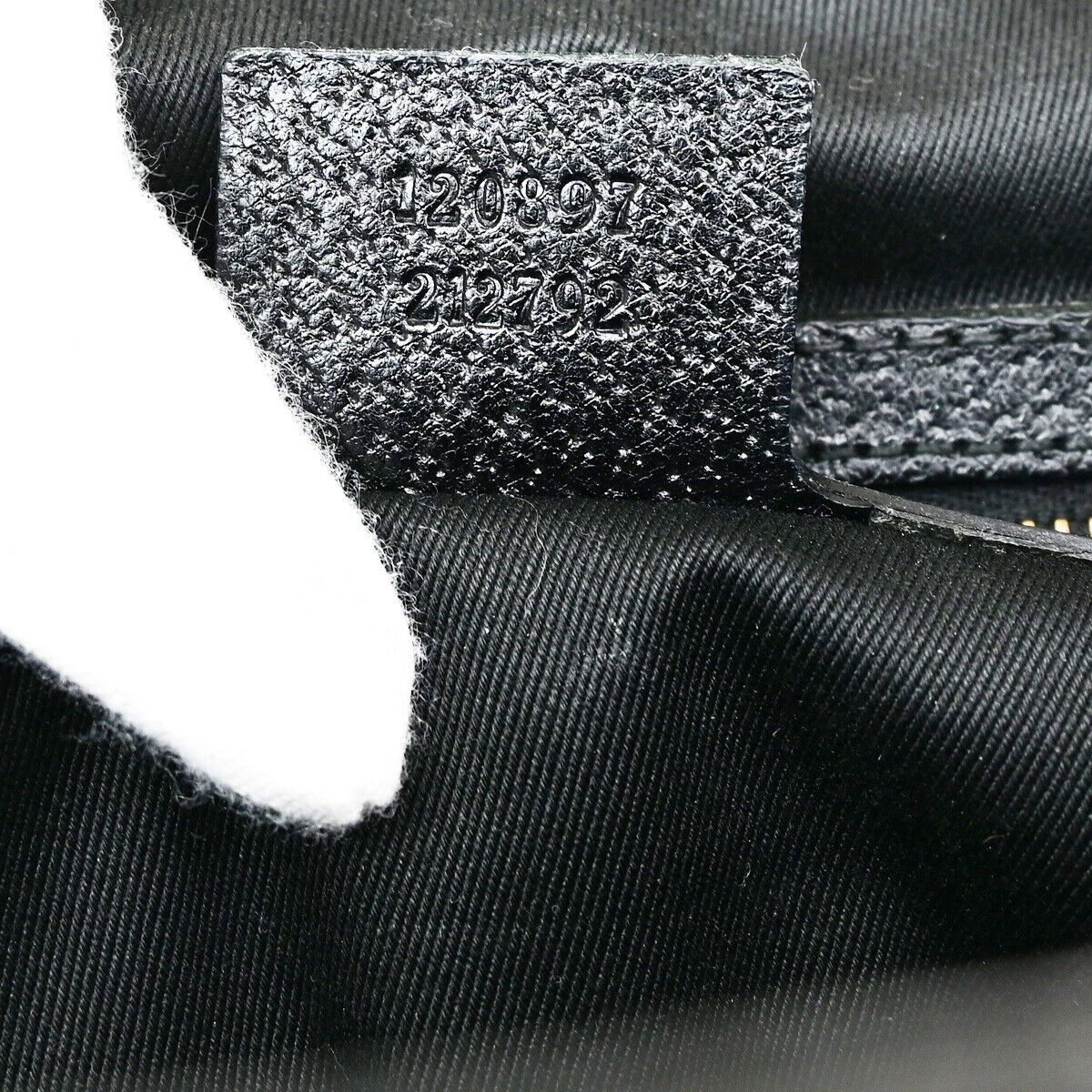 Gucci Logo Black Canvas Handbag (Pre-Owned) Size ONE SIZE - 9 Thumbnail