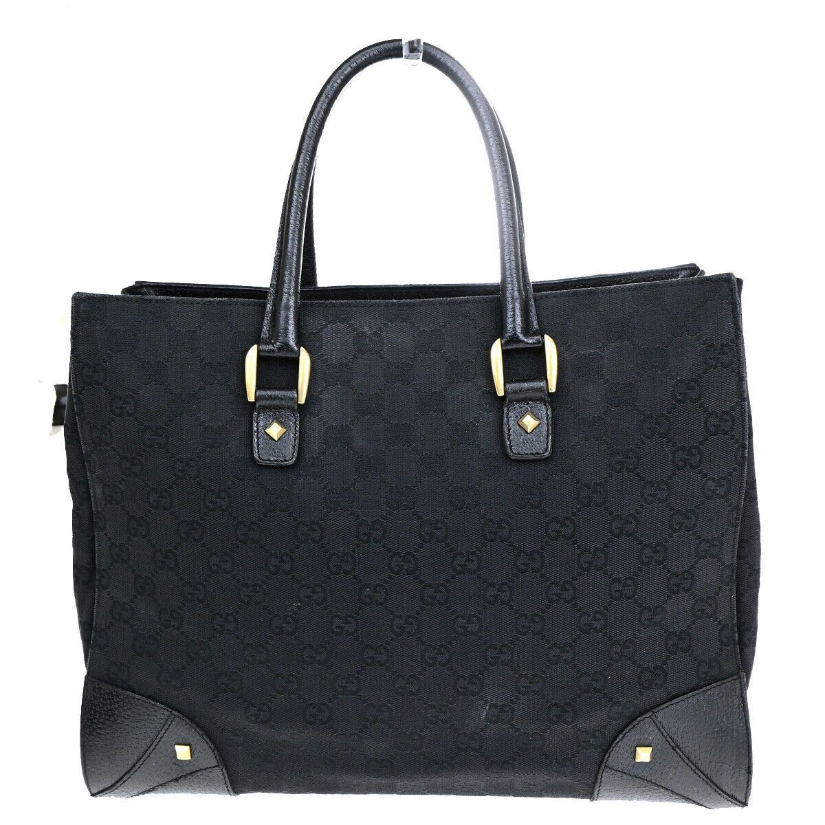 Gucci Logo Black Canvas Handbag (Pre-Owned) Size ONE SIZE - 2 Thumbnail