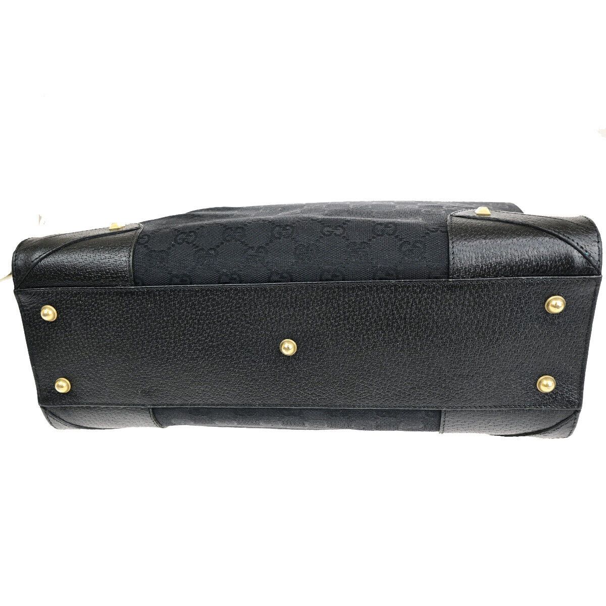 Gucci Logo Black Canvas Handbag (Pre-Owned) Size ONE SIZE - 11 Thumbnail