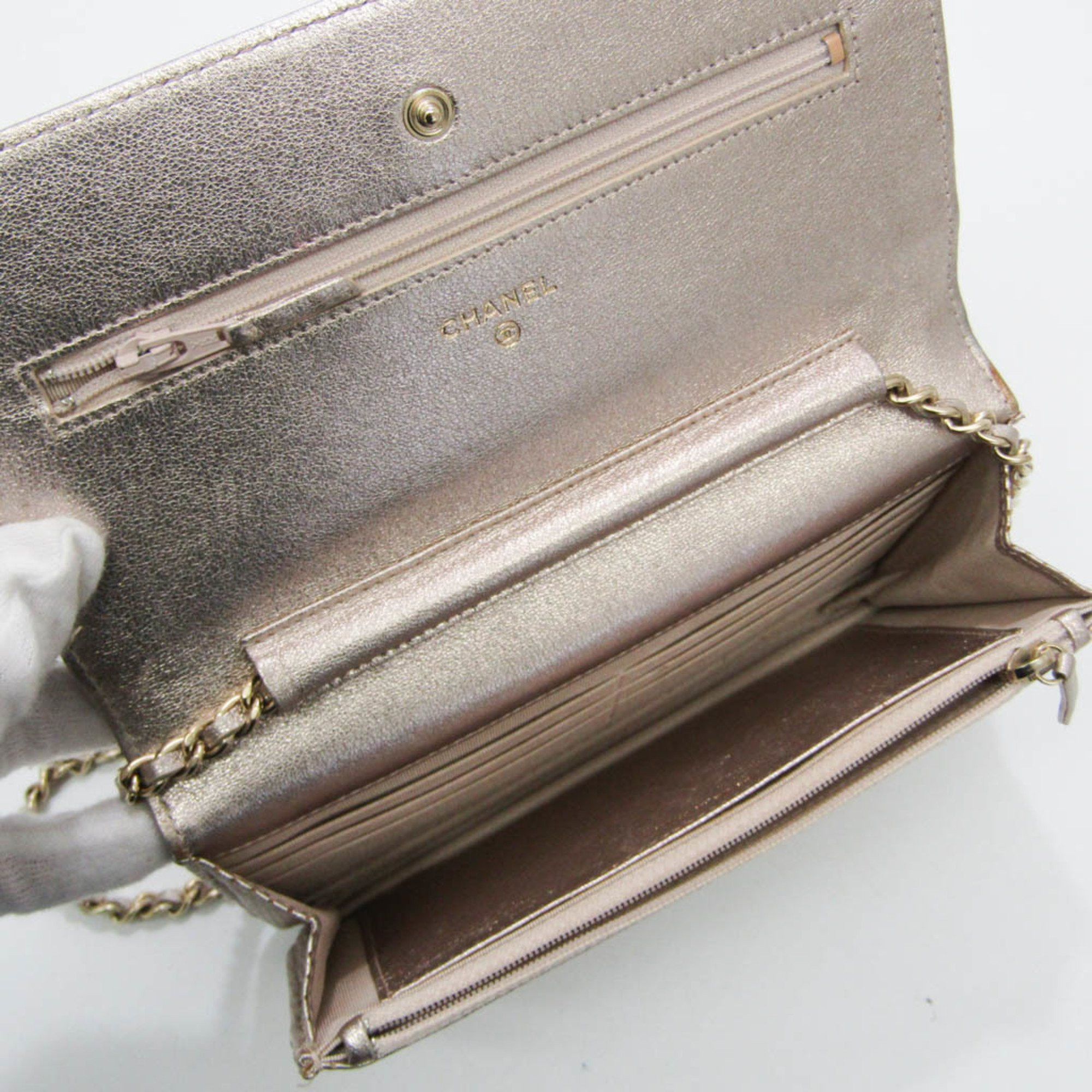Chanel Wallet On Chain Pink Leather Wallet (Pre-Owned) Size ONE SIZE - 3 Thumbnail