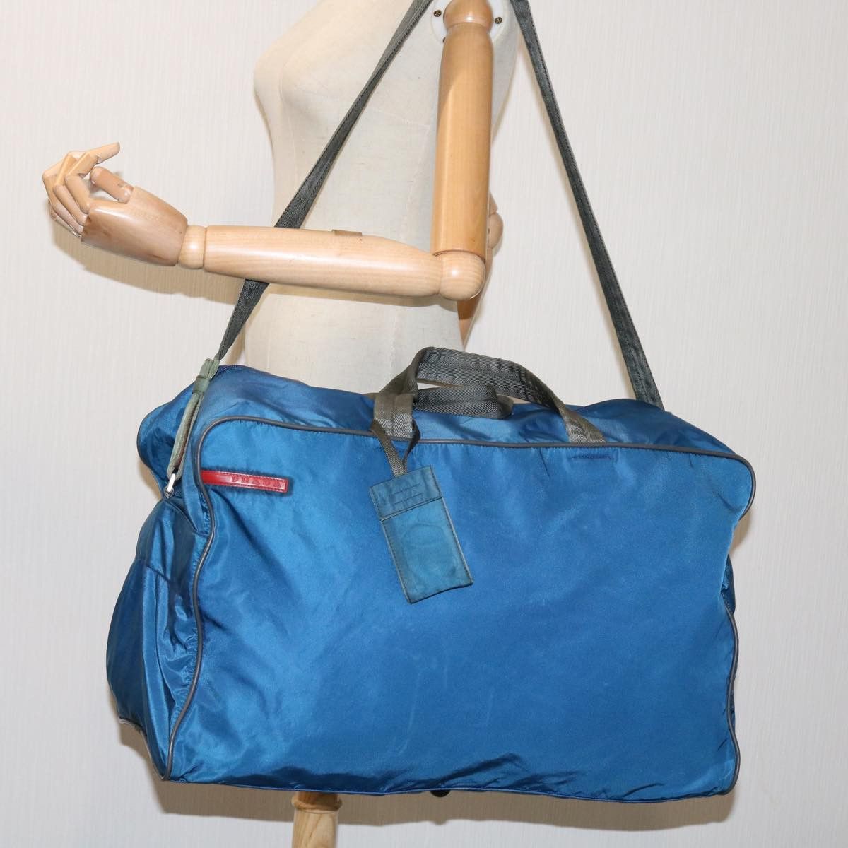 Prada Tessuto Blue Synthetic Travel Bag (Pre-Owned) Size ONE SIZE - 7 Thumbnail