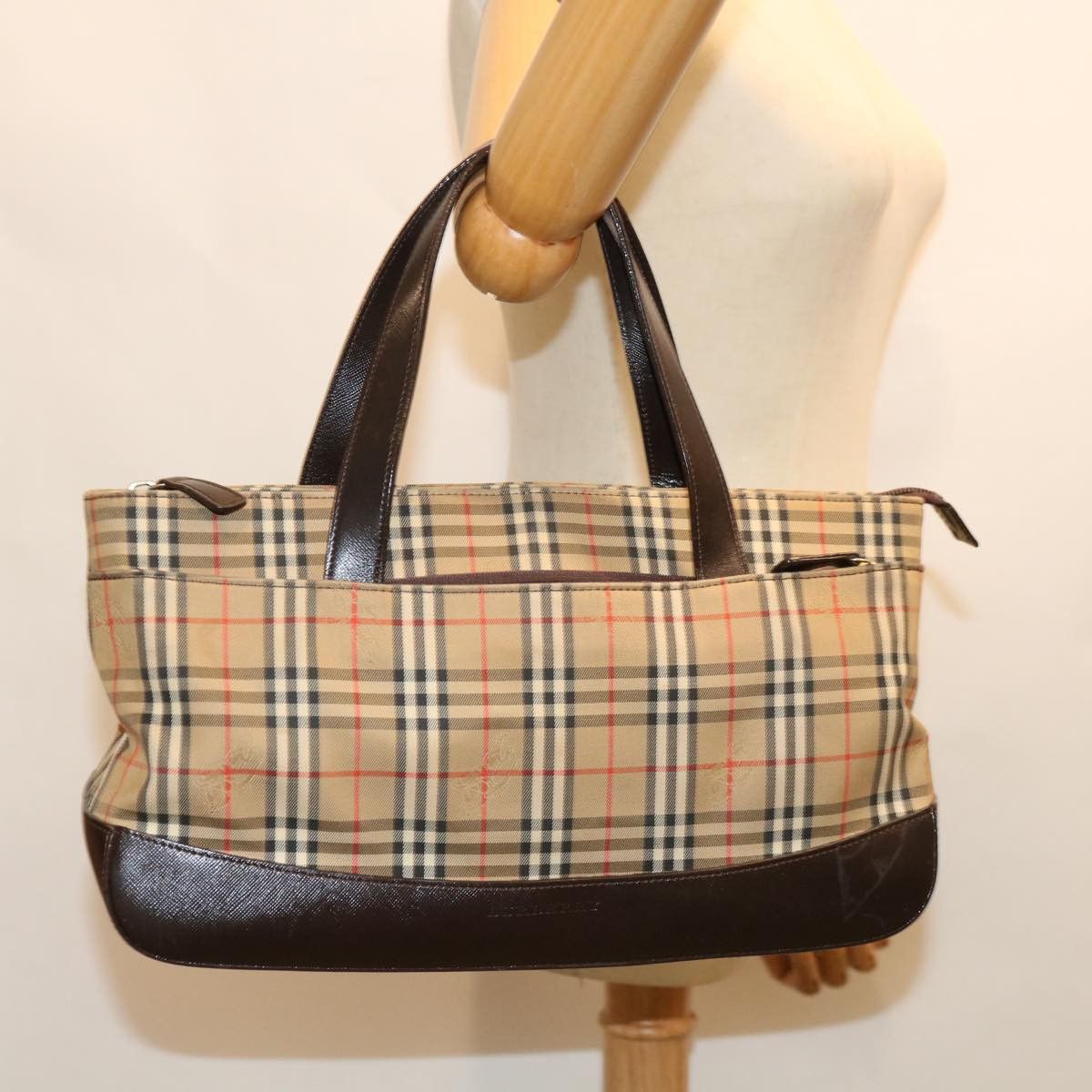Burberry Nova Check Beige Canvas Handbag (Pre-Owned) Size ONE SIZE - 7 Thumbnail