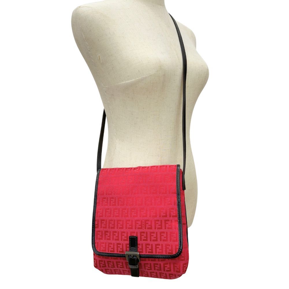 Fendi Zucca Red Canvas Shoulder Bag (Pre-Owned) Size ONE SIZE - 5 Thumbnail