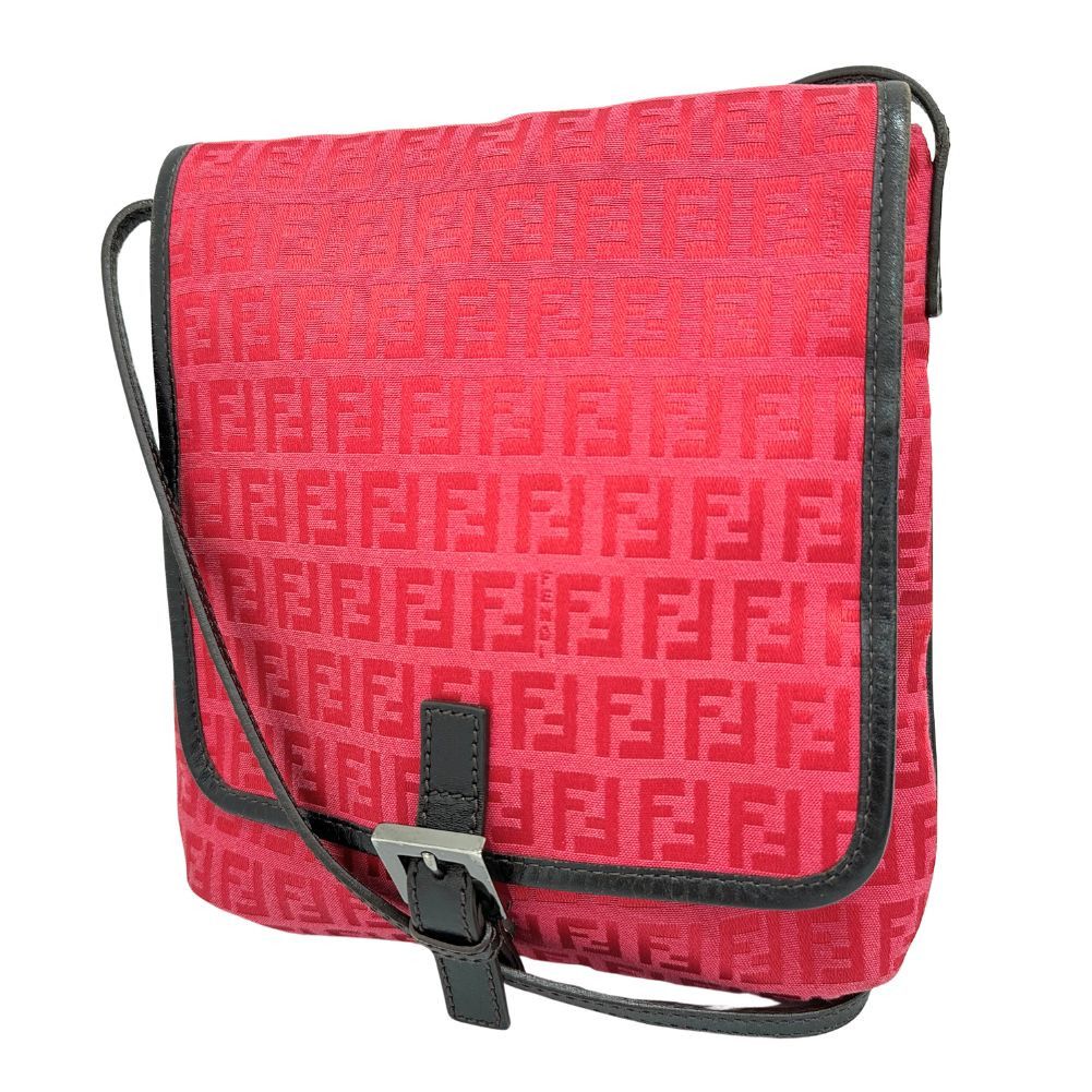 Fendi Zucca Red Canvas Shoulder Bag (Pre-Owned) Size ONE SIZE - 3 Thumbnail