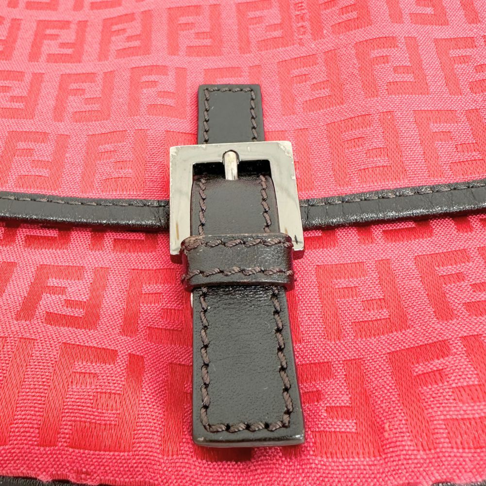 Fendi Zucca Red Canvas Shoulder Bag (Pre-Owned) Size ONE SIZE - 7 Thumbnail
