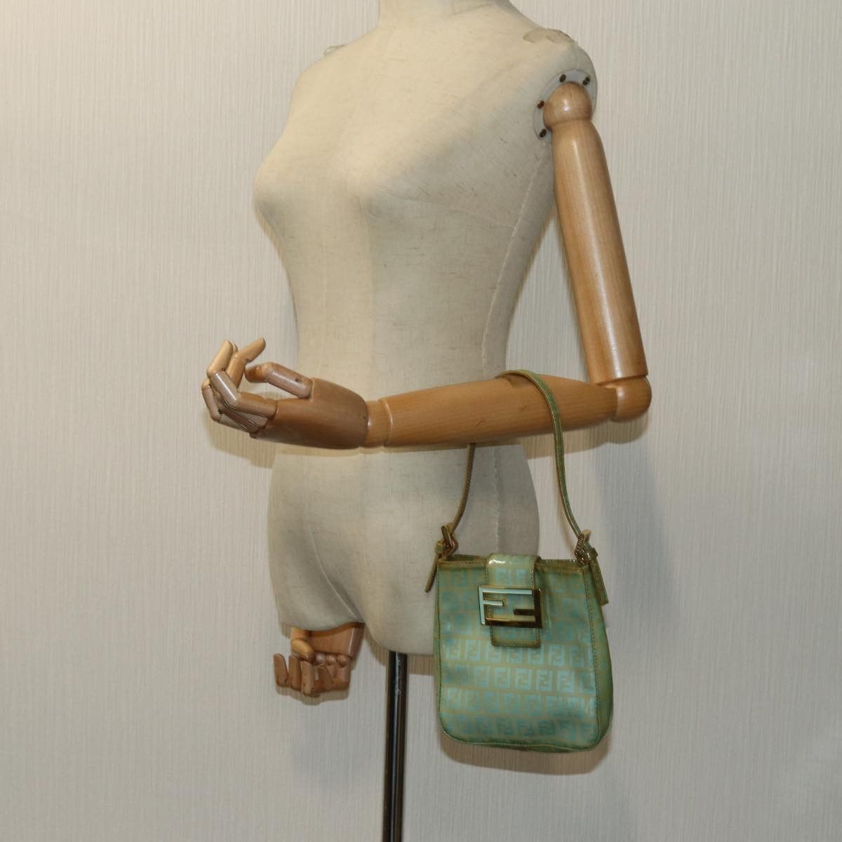 Fendi Zucchino Green Canvas Handbag (Pre-Owned) Size ONE SIZE - 7 Thumbnail