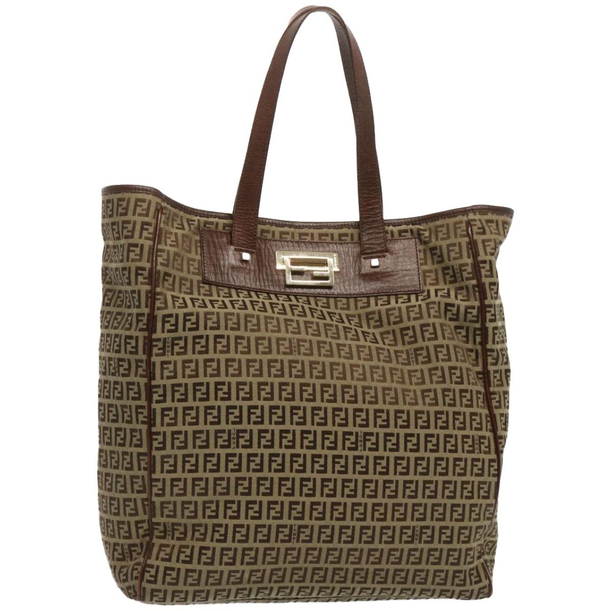 Fendi Zucchino Brown Canvas Tote Bag (Pre-Owned) Size ONE SIZE - 16 Thumbnail