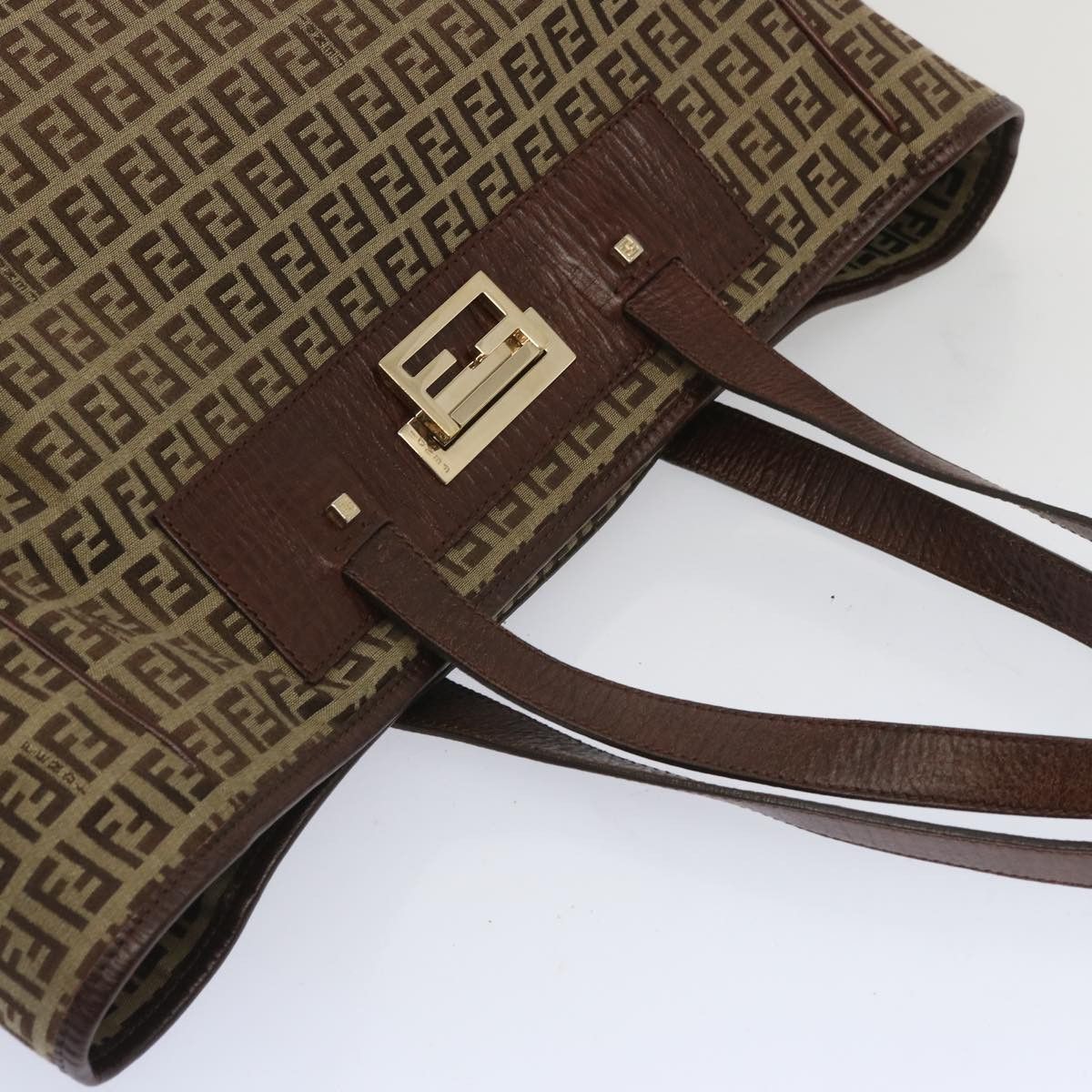 Fendi Zucchino Brown Canvas Tote Bag (Pre-Owned) Size ONE SIZE - 4 Thumbnail