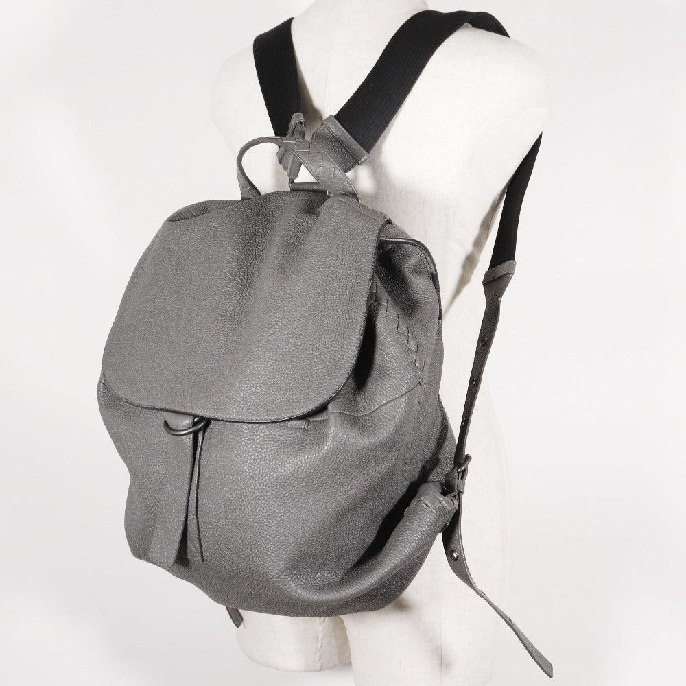 Bottega Veneta Intrecciato Grey Leather Backpack Bag (Pre-Owned) Size ONE SIZE - 5 Thumbnail