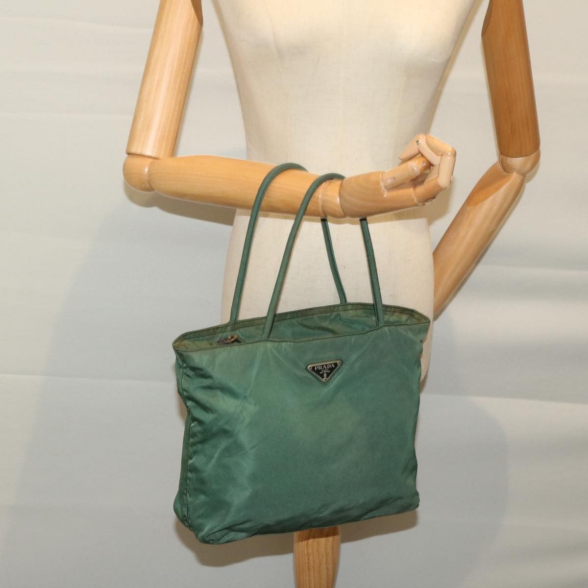 Prada Tessuto Green Synthetic Handbag (Pre-Owned) Size ONE SIZE - 7 Thumbnail