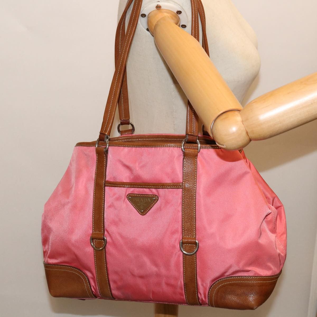 Prada Tessuto Pink Synthetic Tote Bag (Pre-Owned) Size ONE SIZE - 7 Thumbnail