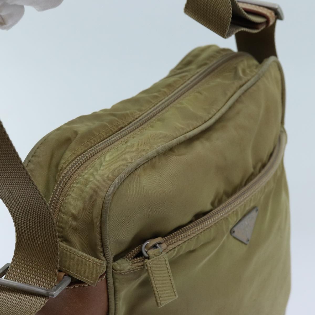 Prada Tessuto Beige Synthetic Shoulder Bag (Pre-Owned) Size ONE SIZE - 4 Thumbnail