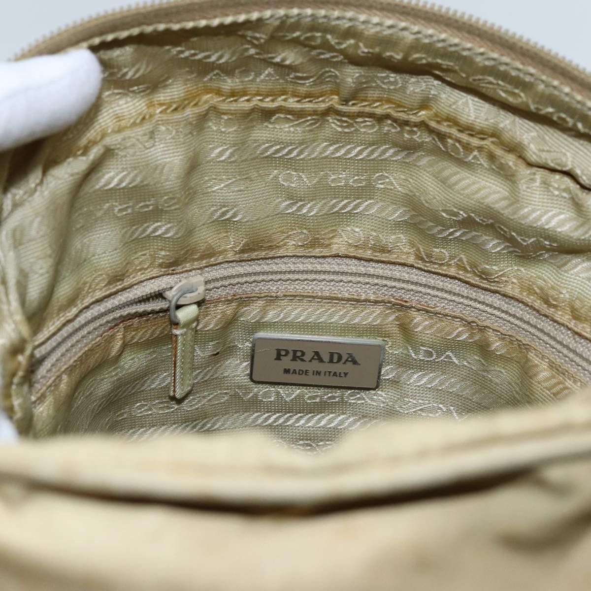 Prada Tessuto Beige Synthetic Shoulder Bag (Pre-Owned) Size ONE SIZE - 8 Thumbnail