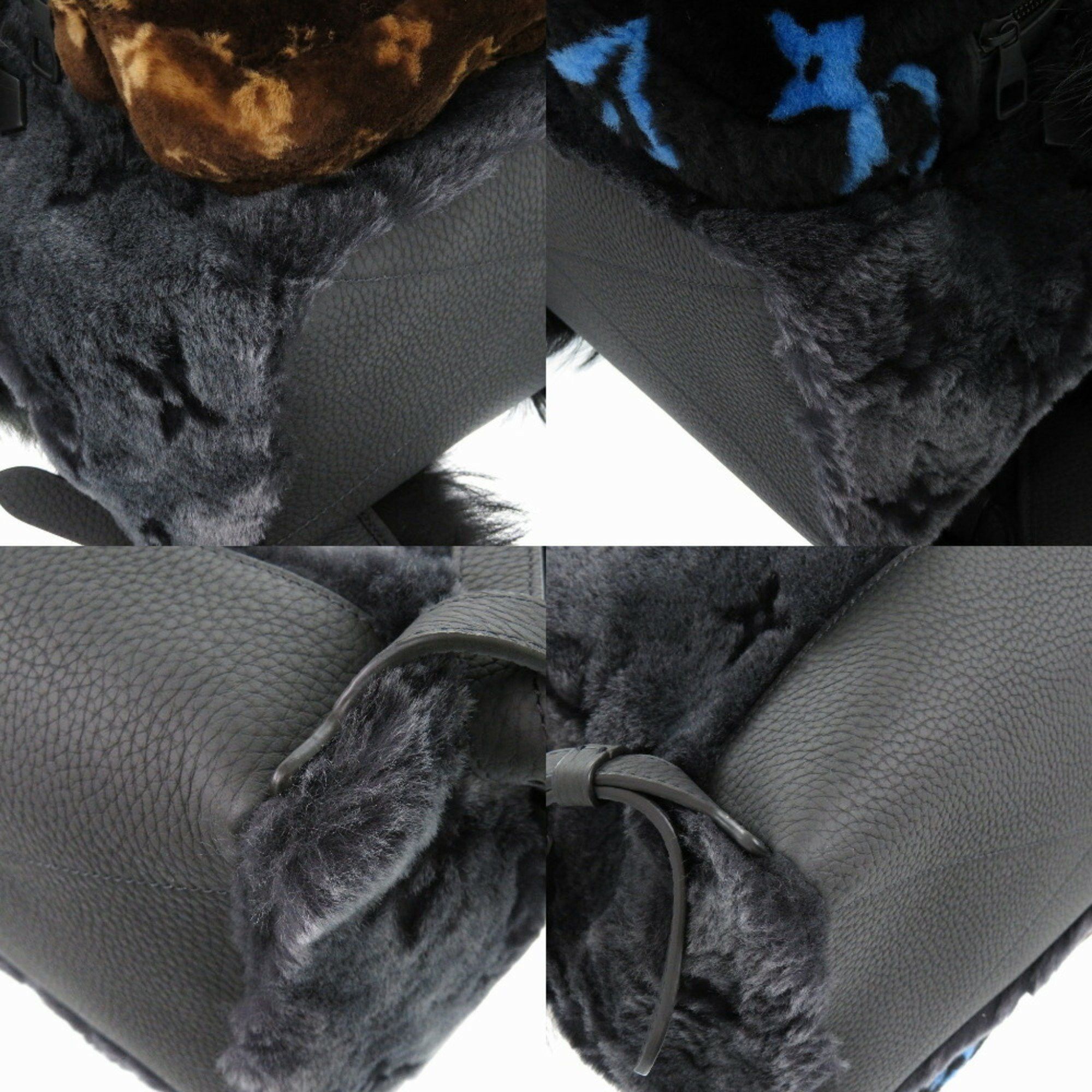 Louis Vuitton Louis Vuitton Automne Hiver 2020 M56852 Multi-Fur Backpack Black LV 0308LOUIS VUITTON Men's Size ONE SIZE - 8 Thumbnail