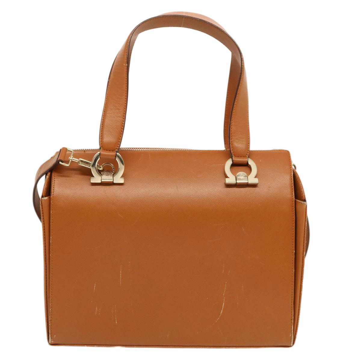 Salvatore Ferragamo Gancini Brown Leather Handbag (Pre-Owned) Size ONE SIZE - 12 Thumbnail