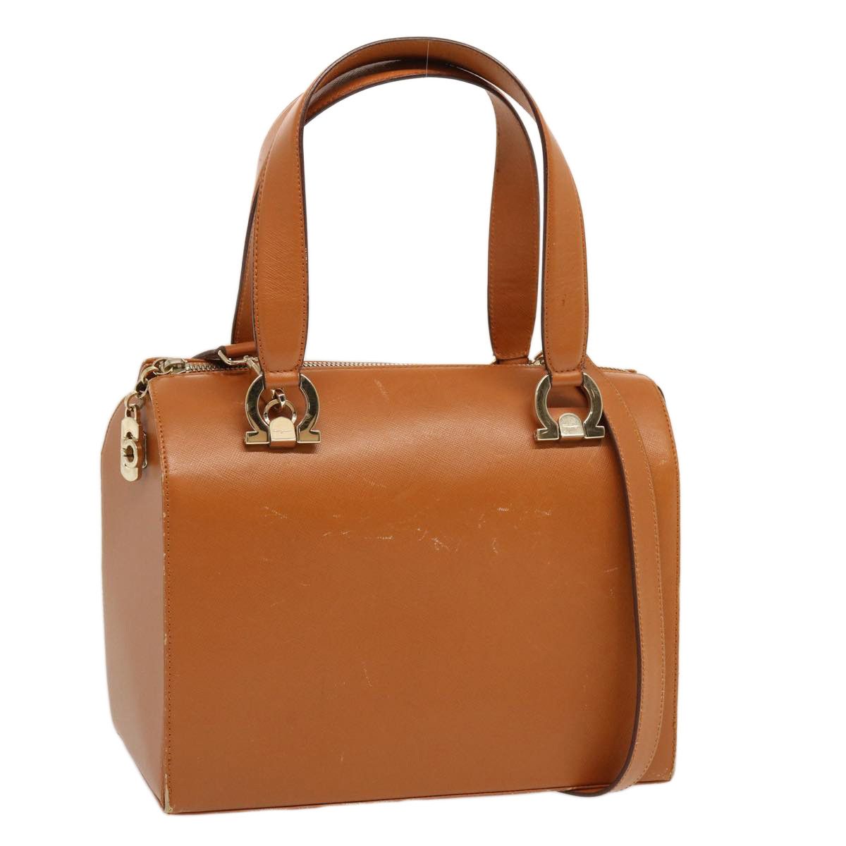 Salvatore Ferragamo Gancini Brown Leather Handbag (Pre-Owned) Size ONE SIZE - 2 Thumbnail