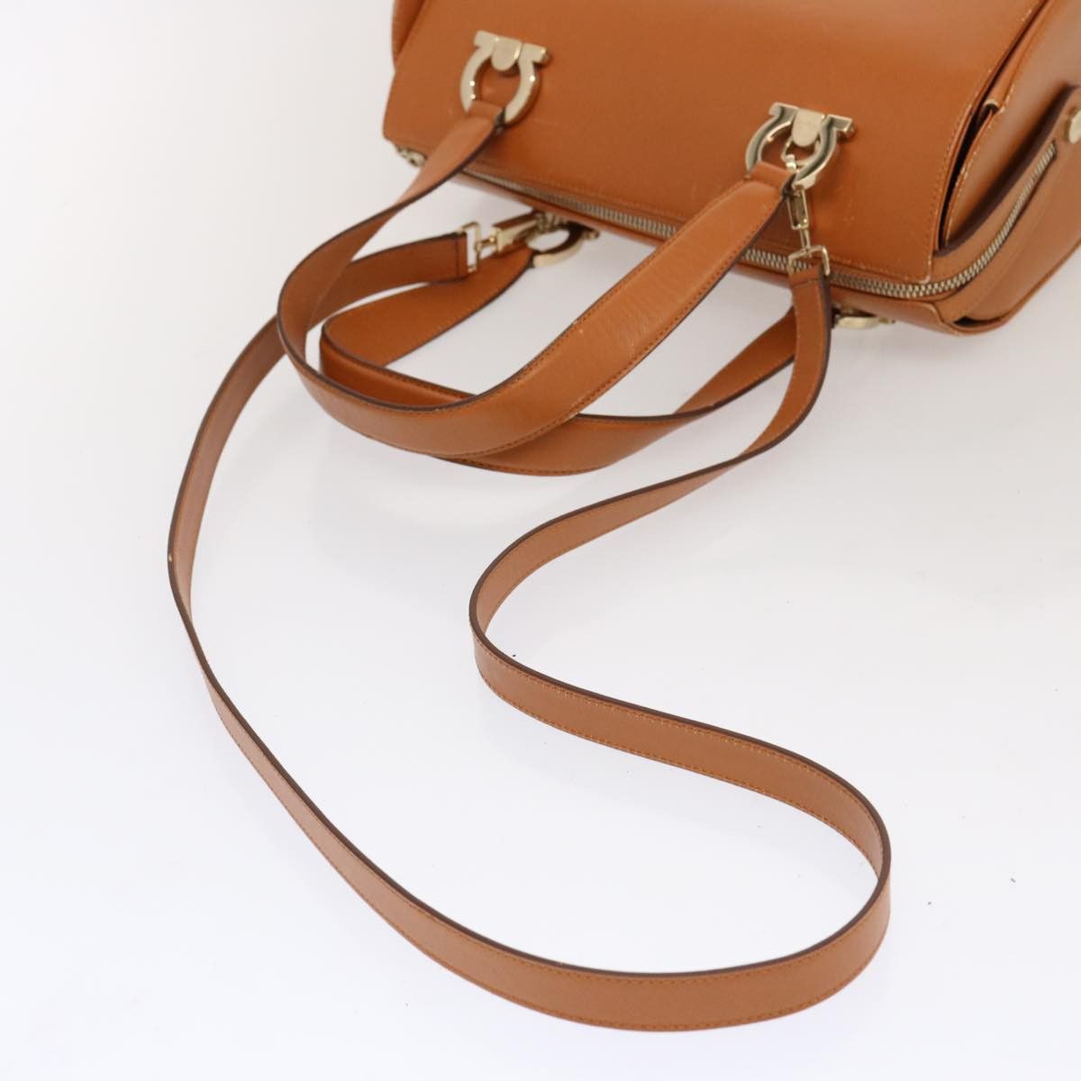 Salvatore Ferragamo Gancini Brown Leather Handbag (Pre-Owned) Size ONE SIZE - 10 Thumbnail