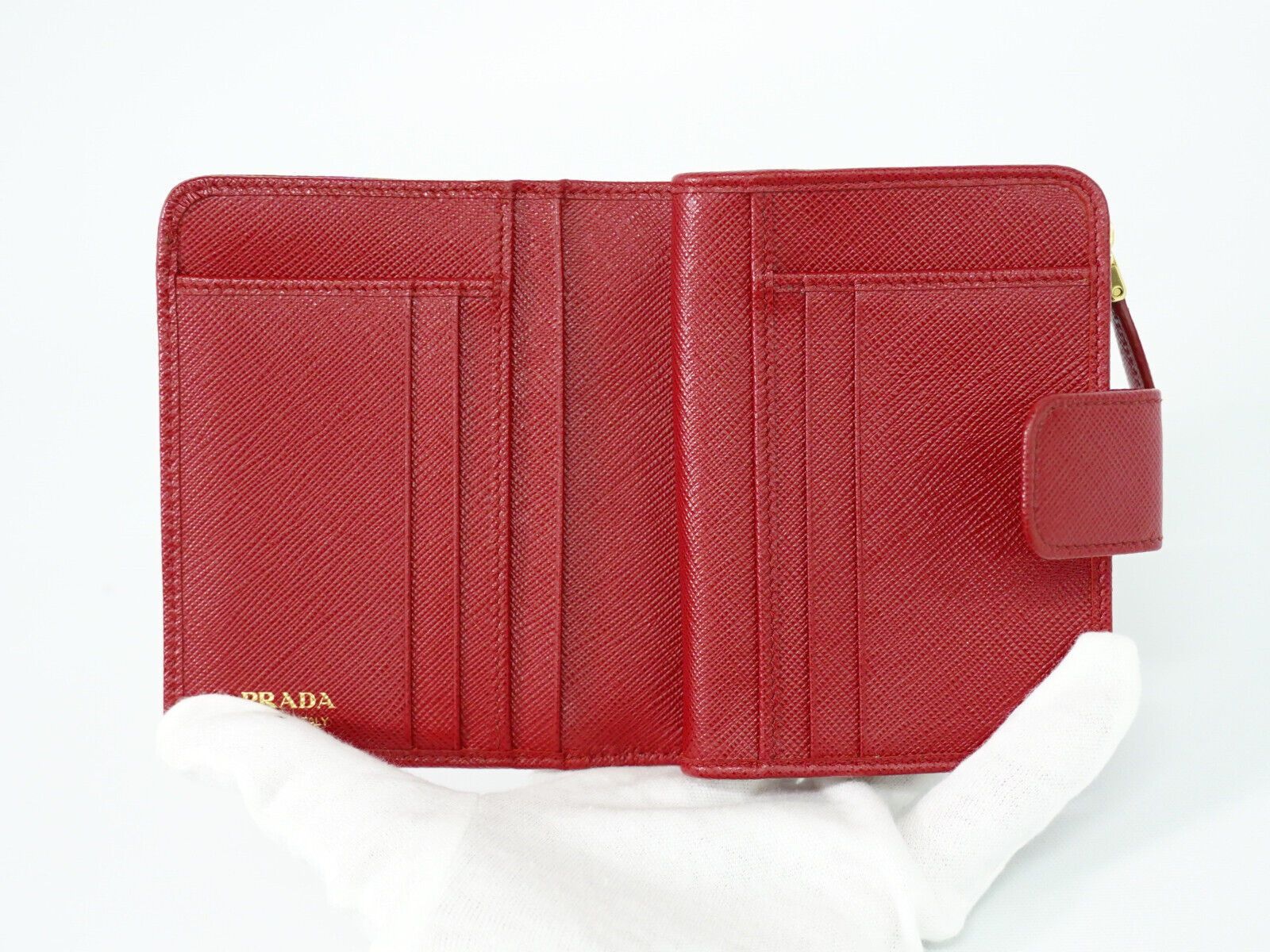 Prada Saffiano Red Leather Wallet (Pre-Owned) Size ONE SIZE - 8 Thumbnail