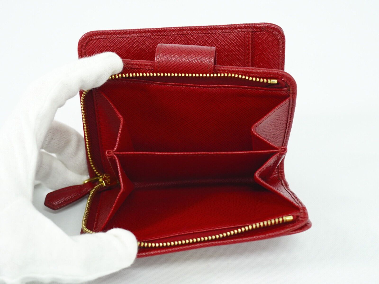 Prada Saffiano Red Leather Wallet (Pre-Owned) Size ONE SIZE - 5 Thumbnail