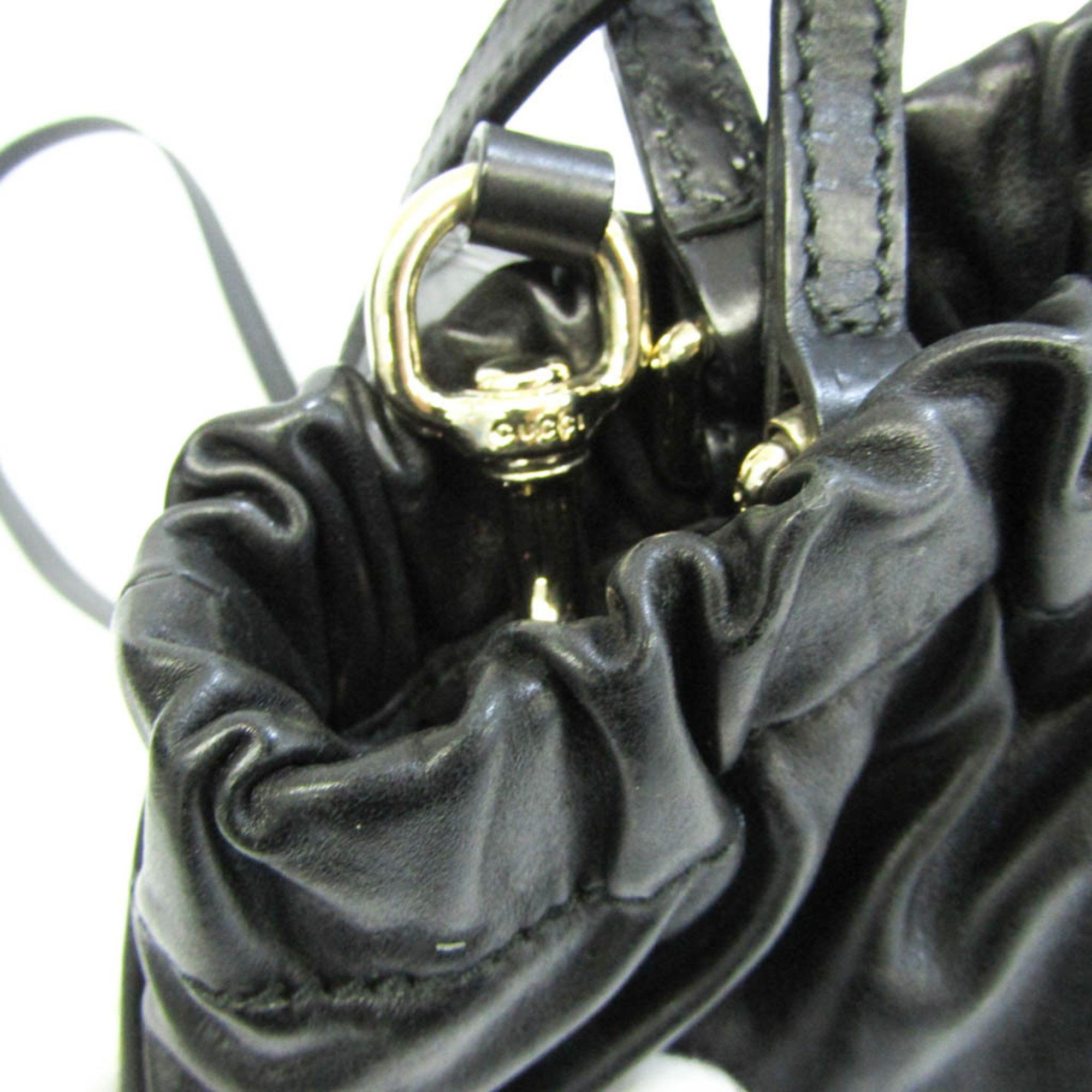 Gucci Heart Black Leather Handbag (Pre-Owned) Size ONE SIZE - 8 Thumbnail