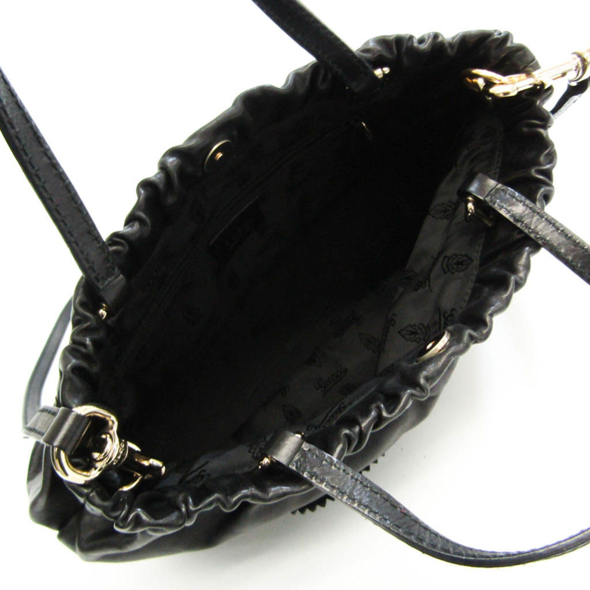 Gucci Heart Black Leather Handbag (Pre-Owned) Size ONE SIZE - 9 Thumbnail