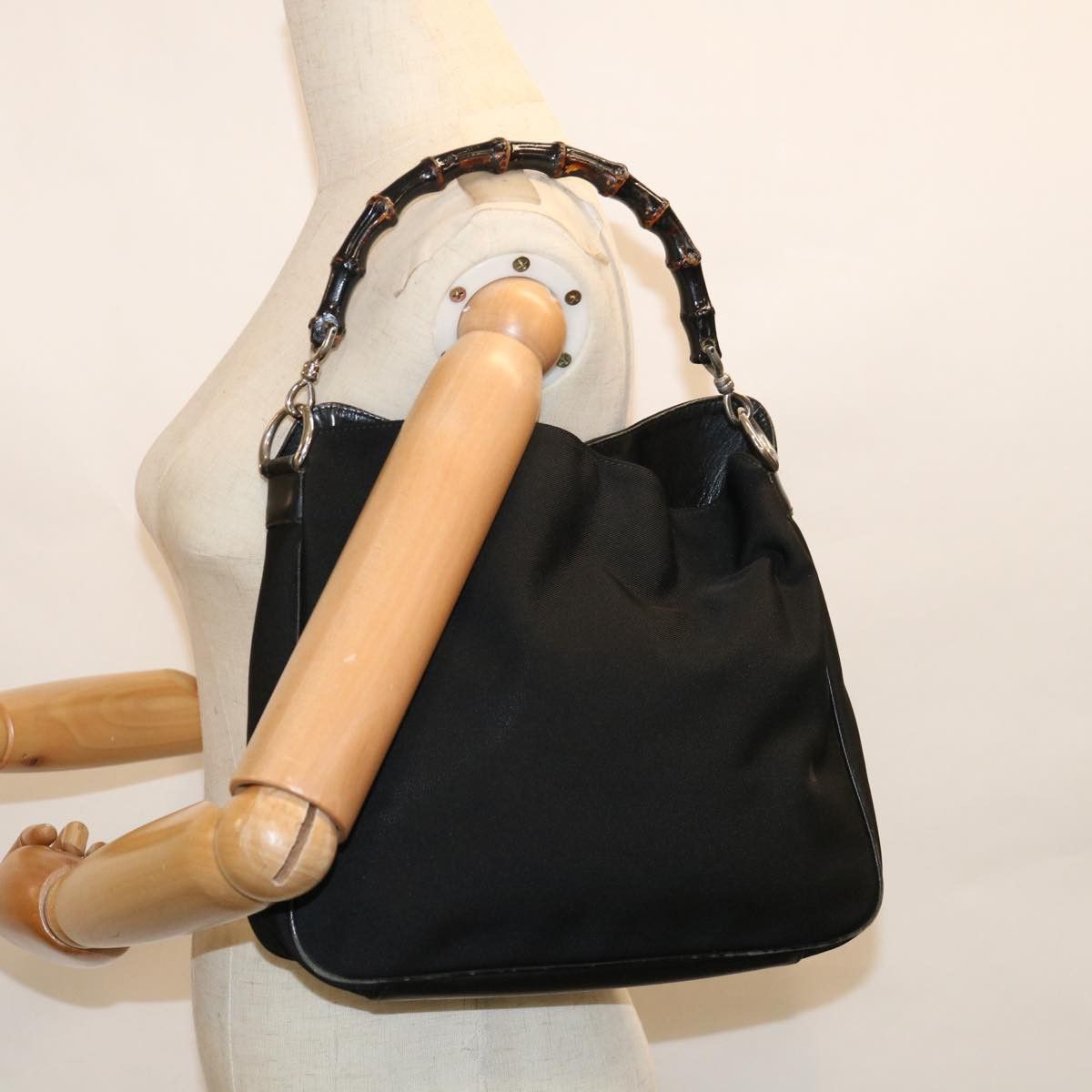 Gucci Bamboo Black Synthetic Shoulder Bag (Pre-Owned) Size ONE SIZE - 8 Thumbnail