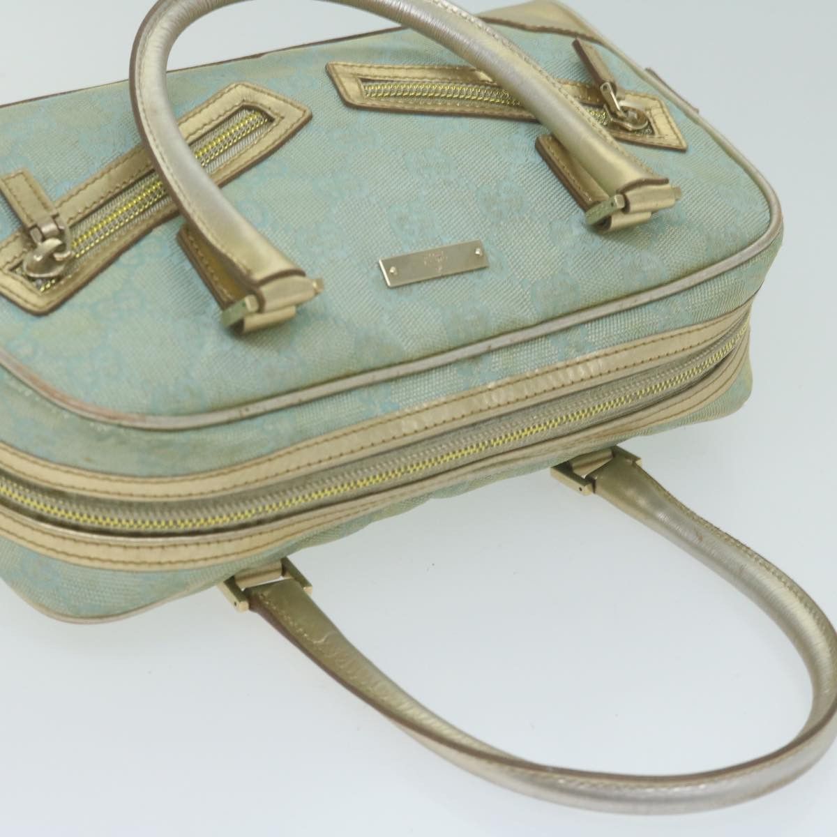 Gucci Gg Canvas Blue Canvas Handbag (Pre-Owned) Size ONE SIZE - 11 Thumbnail