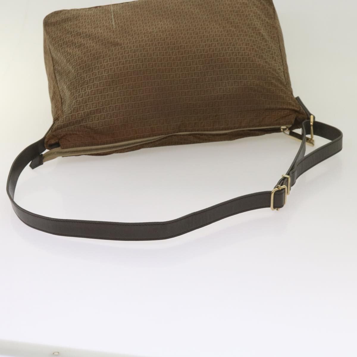 Fendi Zucchino Brown Canvas Shoulder Bag (Pre-Owned) Size ONE SIZE - 4 Thumbnail