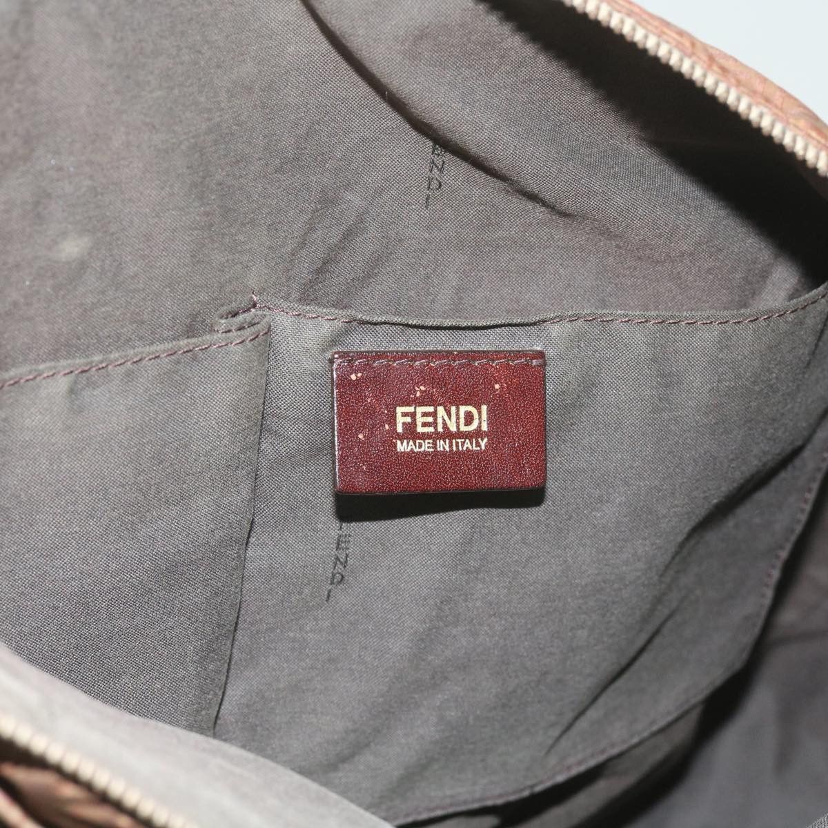 Fendi Zucchino Brown Canvas Shoulder Bag (Pre-Owned) Size ONE SIZE - 8 Thumbnail