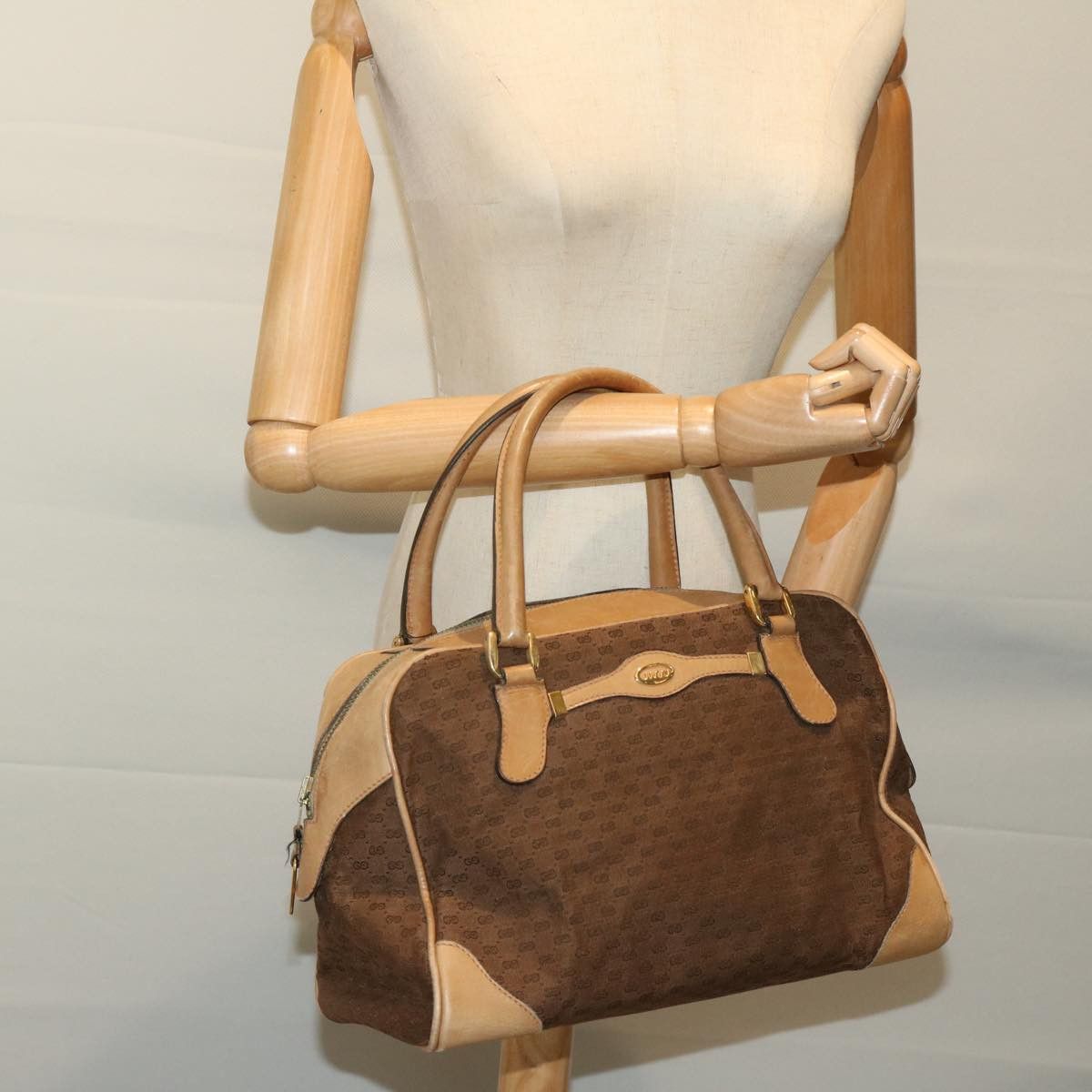 Gucci Micro Small Gg Canvas Brown Canvas Handbag (Pre-Owned) Size ONE SIZE - 6 Thumbnail