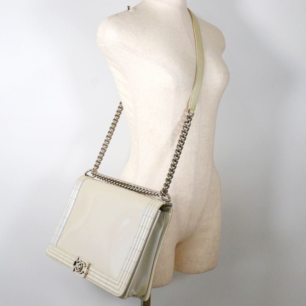 Chanel Boy White Leather Shoulder Bag (Pre-Owned) Size ONE SIZE - 6 Thumbnail