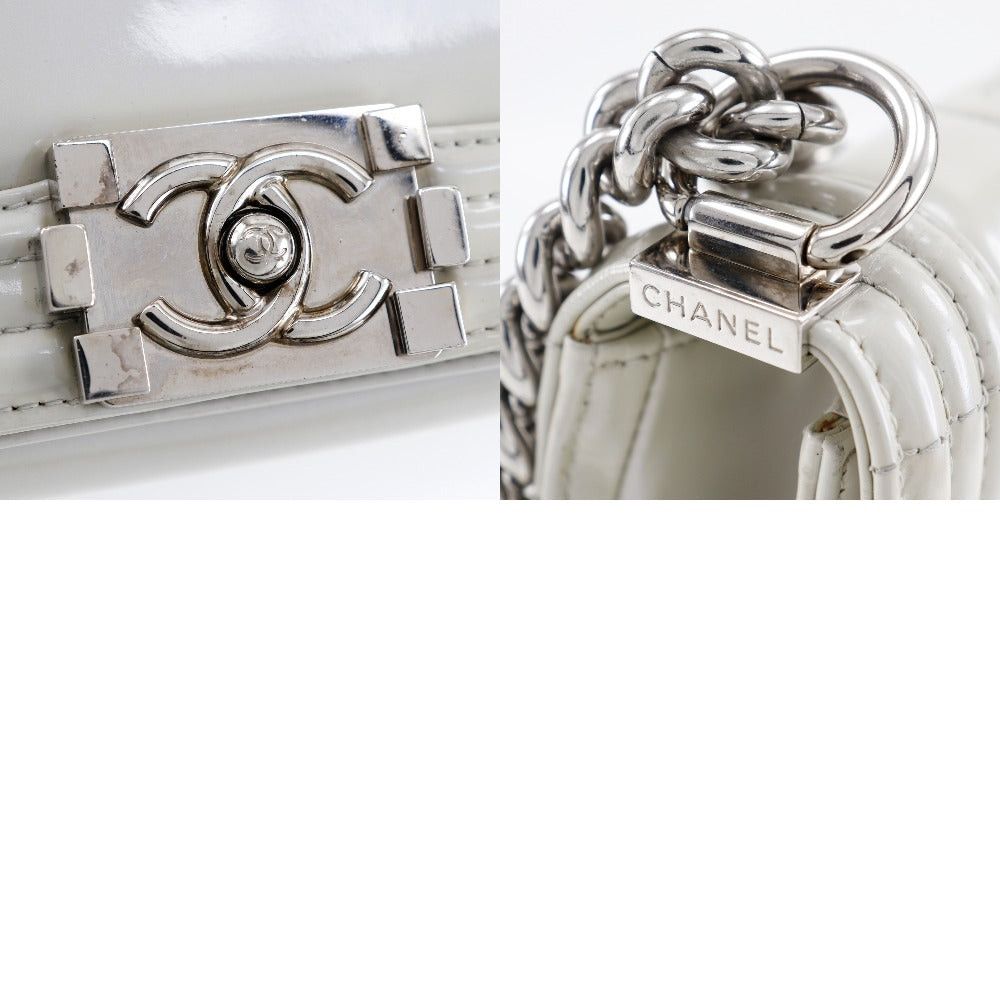 Chanel Boy White Leather Shoulder Bag (Pre-Owned) Size ONE SIZE - 10 Thumbnail