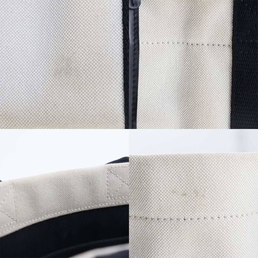 Balenciaga Navy White Canvas Handbag (Pre-Owned) Size ONE SIZE - 10 Thumbnail