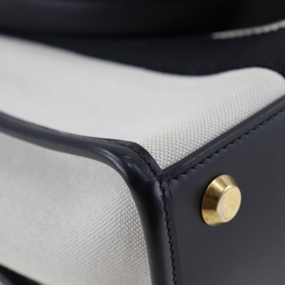 Balenciaga Navy White Canvas Handbag (Pre-Owned) Size ONE SIZE - 5 Thumbnail