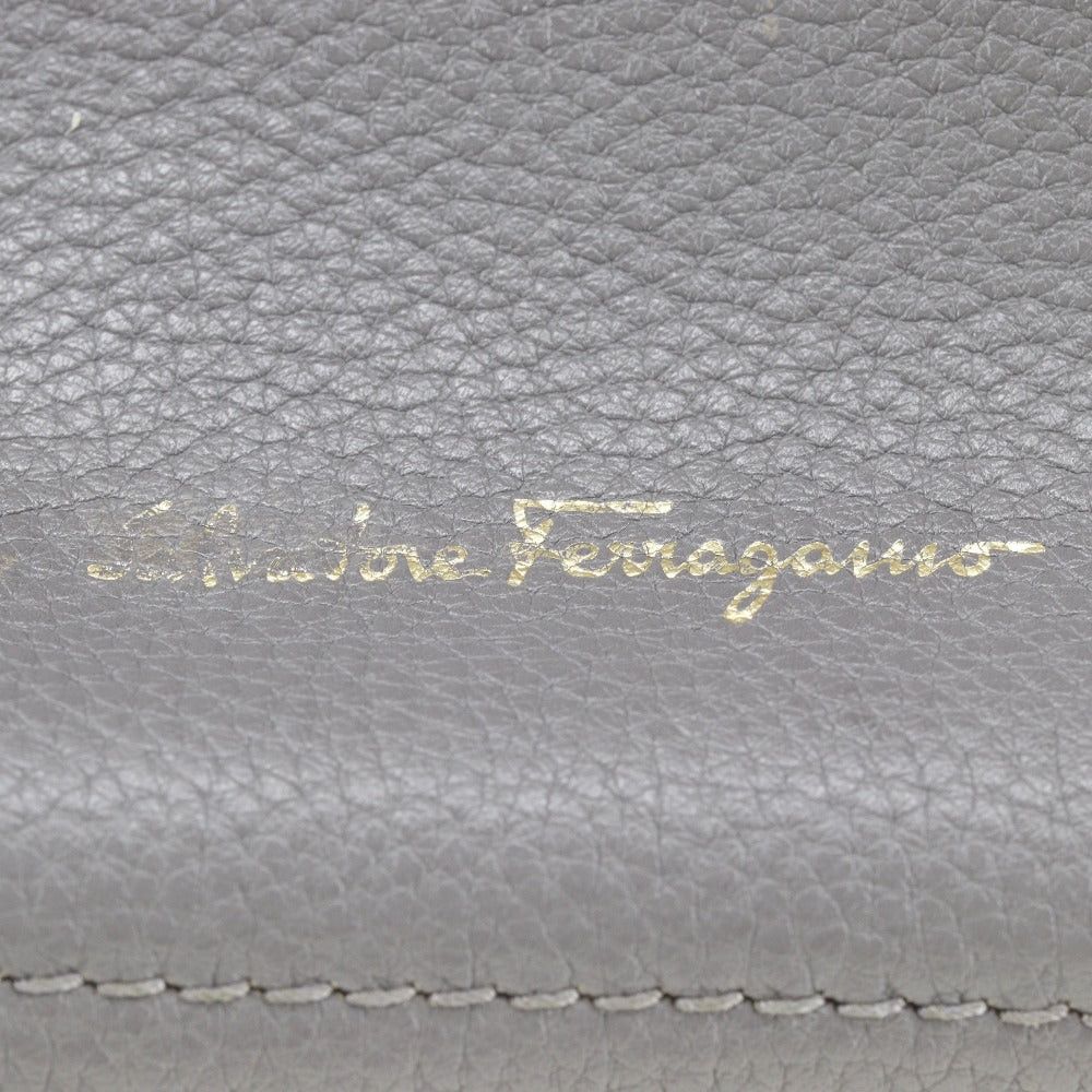 Salvatore Ferragamo Amy Grey Leather Shoulder Bag (Pre-Owned) Size ONE SIZE - 5 Thumbnail