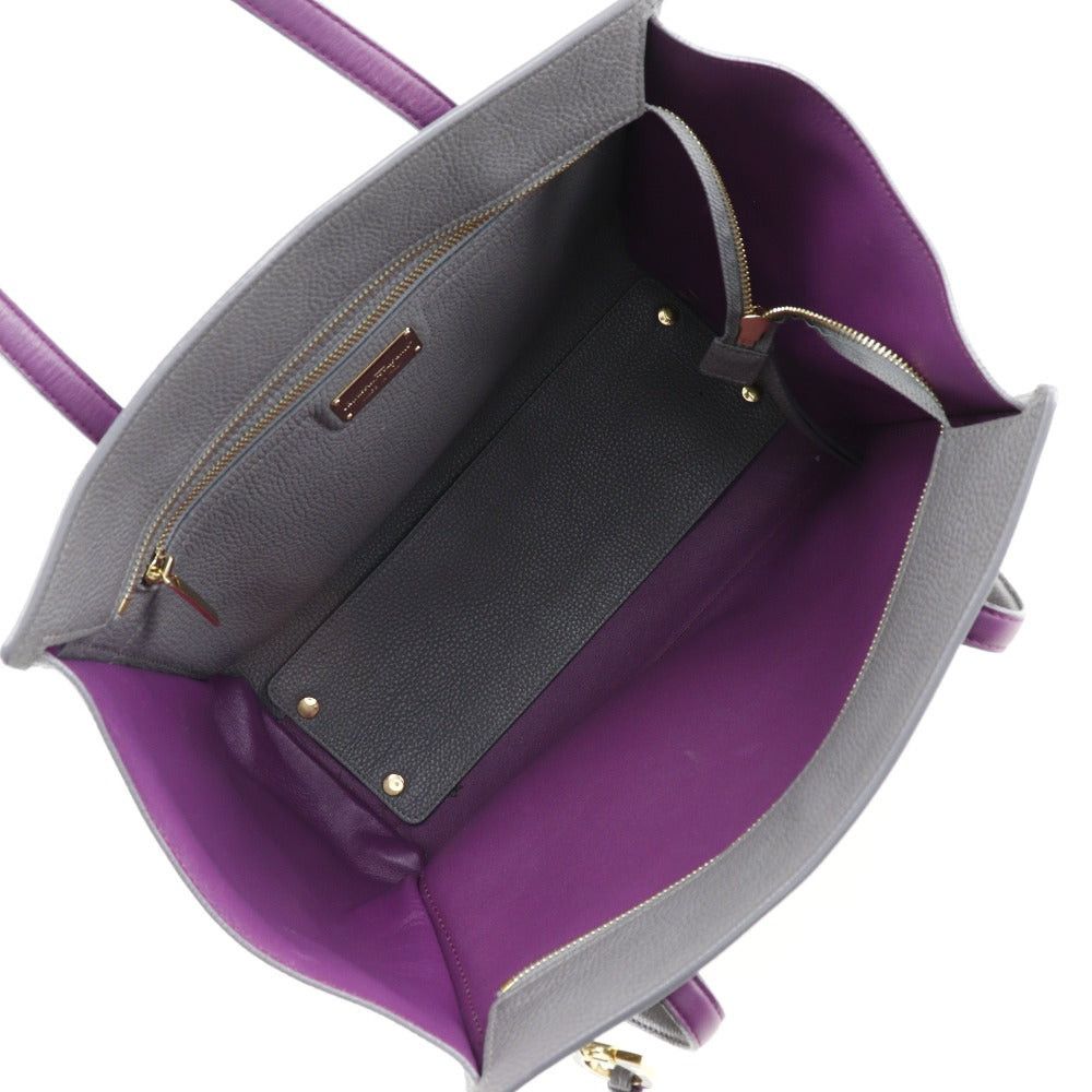 Salvatore Ferragamo Amy Grey Leather Shoulder Bag (Pre-Owned) Size ONE SIZE - 4 Thumbnail