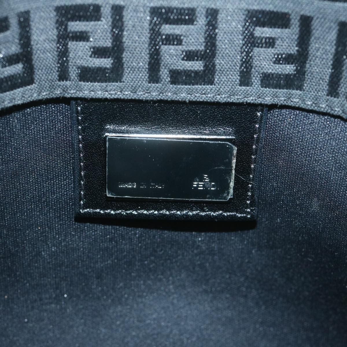 Fendi Zucchino Black Synthetic Handbag (Pre-Owned) Size ONE SIZE - 8 Thumbnail