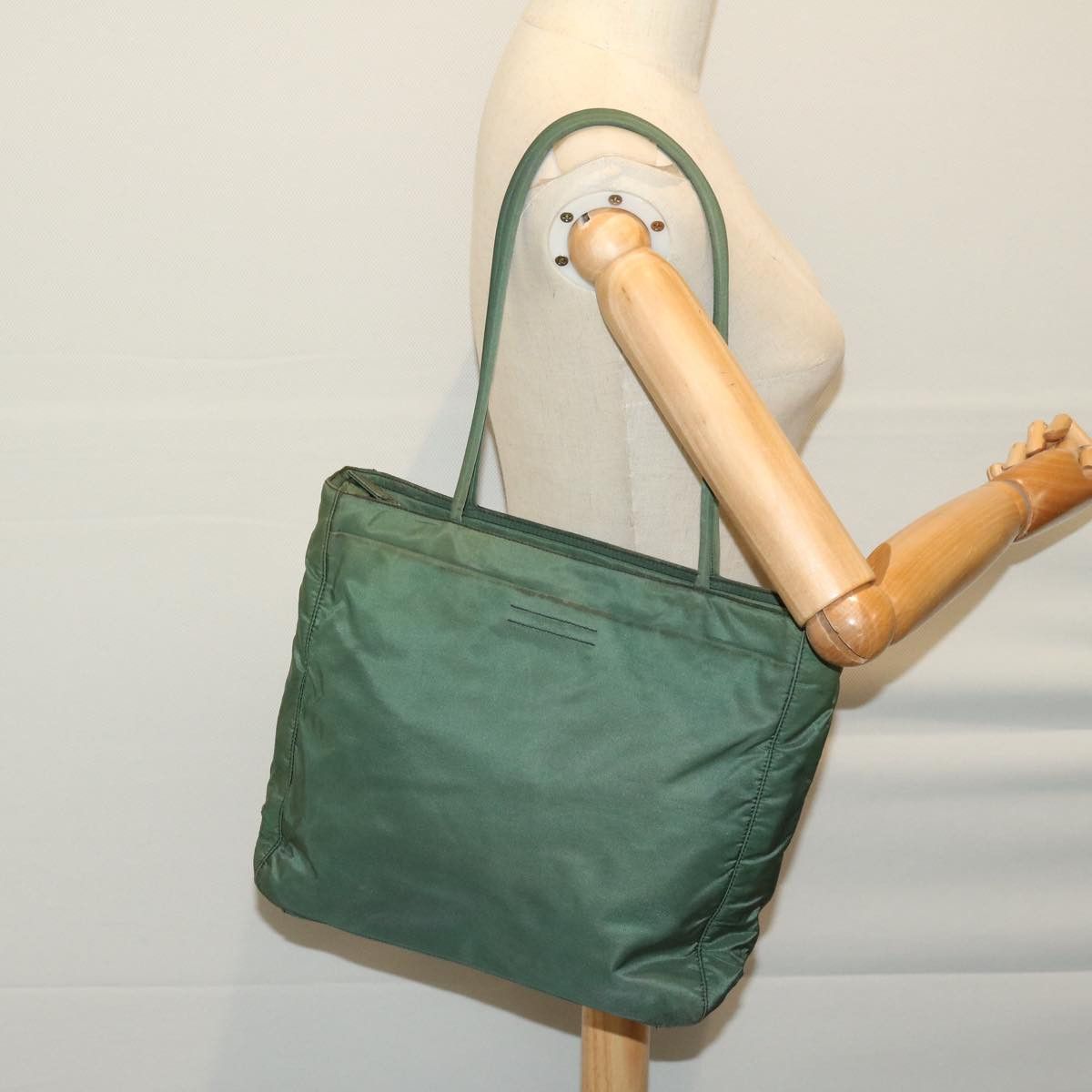 Prada Tessuto Green Synthetic Tote Bag (Pre-Owned) Size ONE SIZE - 8 Thumbnail