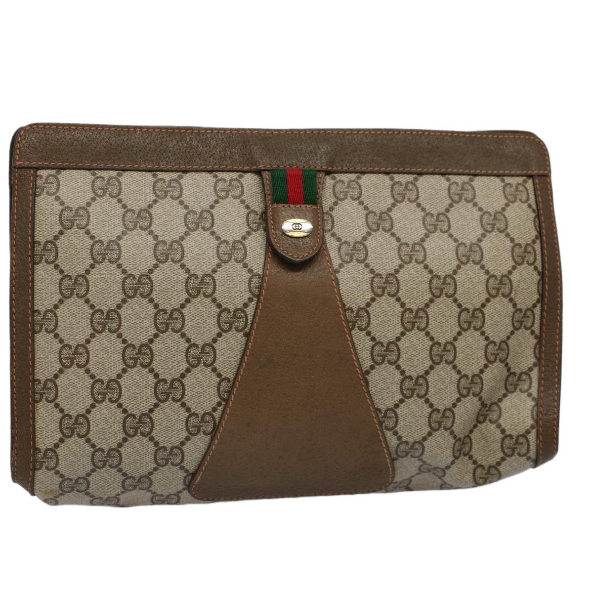 Gucci Ophidia Brown Canvas Clutch Bag (Pre-Owned) Size ONE SIZE - 10 Thumbnail