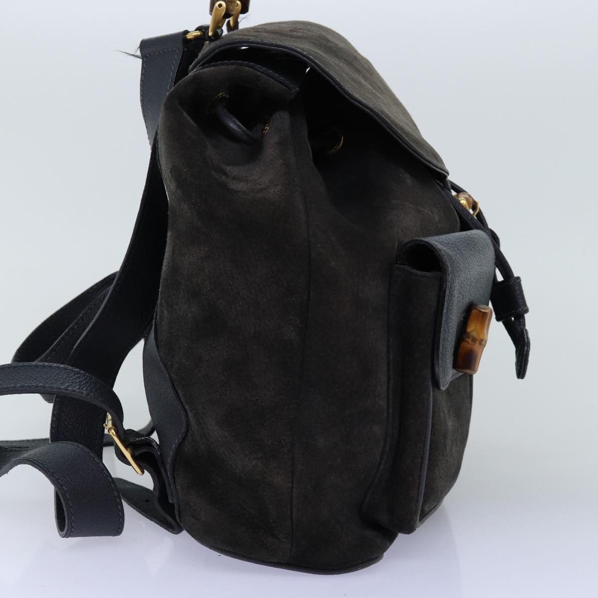 Gucci Bamboo Black Suede Backpack Bag (Pre-Owned) Size ONE SIZE - 11 Thumbnail