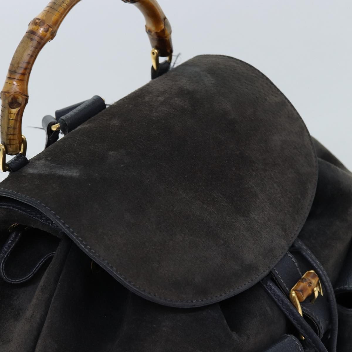 Gucci Bamboo Black Suede Backpack Bag (Pre-Owned) Size ONE SIZE - 4 Thumbnail