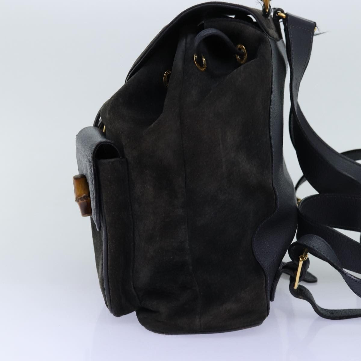 Gucci Bamboo Black Suede Backpack Bag (Pre-Owned) Size ONE SIZE - 12 Thumbnail