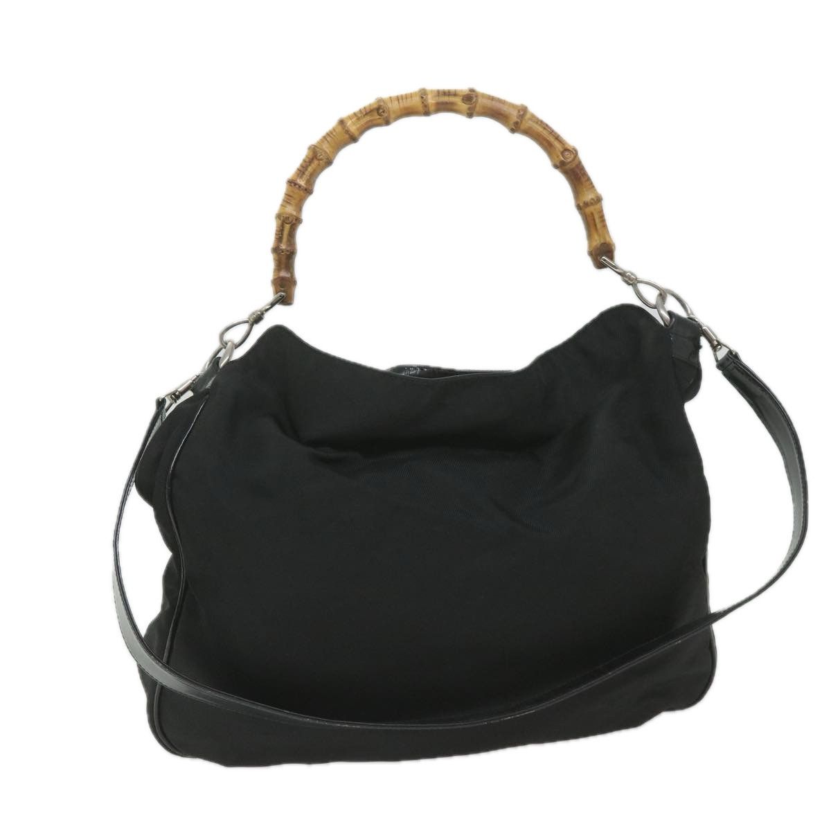 Gucci Bamboo Black Synthetic Shoulder Bag (Pre-Owned) Size ONE SIZE - 12 Thumbnail