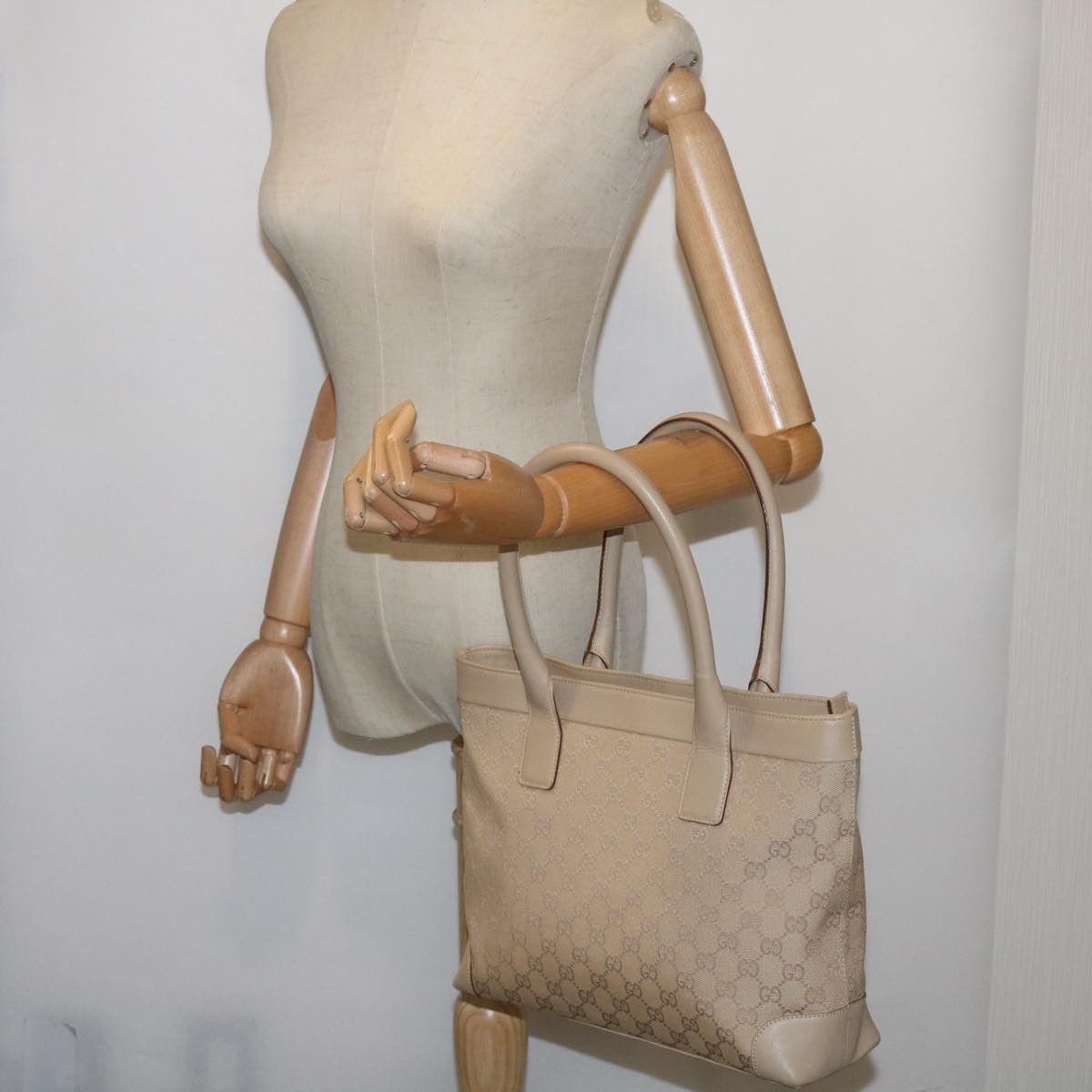 Gucci Gg Canvas Beige Canvas Tote Bag (Pre-Owned) Size ONE SIZE - 7 Thumbnail