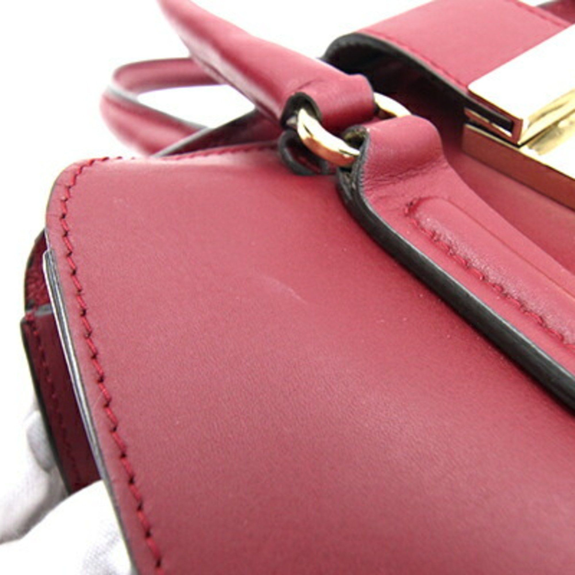 Furla FURLA Milano G7269 Bordeaux Leather Shoulder Bag Red Women's Size ONE SIZE - 6 Thumbnail