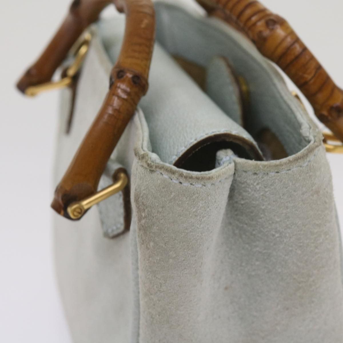 Gucci Bamboo Blue Suede Handbag (Pre-Owned) Size ONE SIZE - 15 Thumbnail