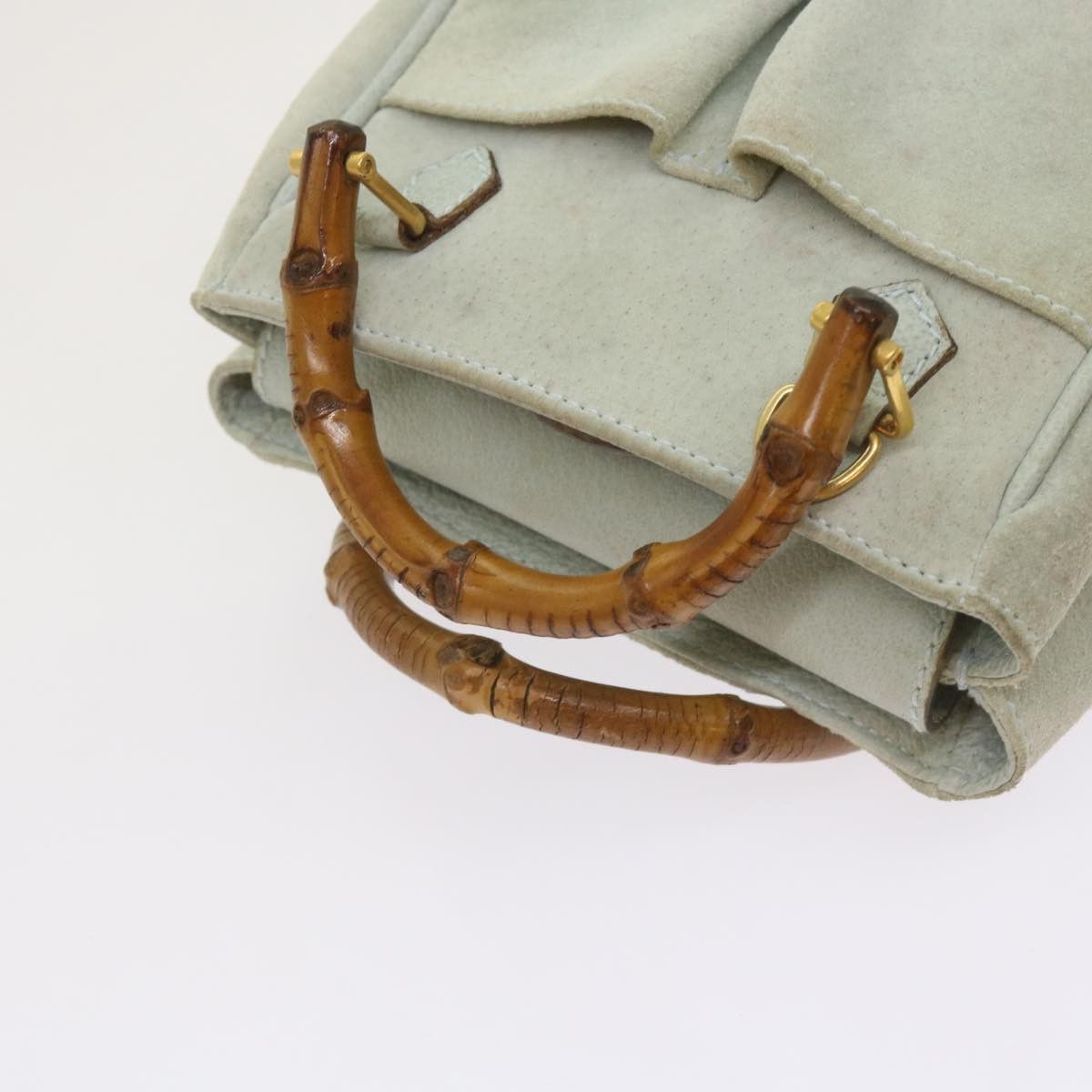Gucci Bamboo Blue Suede Handbag (Pre-Owned) Size ONE SIZE - 12 Thumbnail